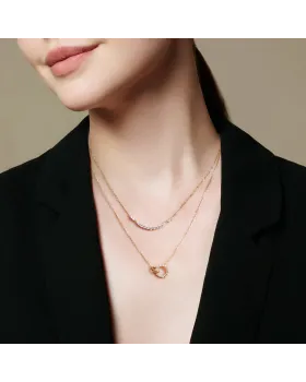 Κολιέ Ania Haie Interlinked Circles Pavé N056-01G - 