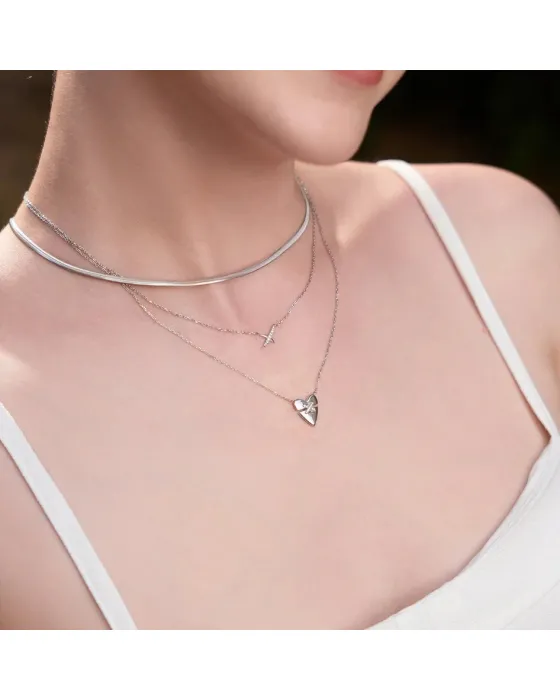 Κολιέ Ania Haie Heart Kiss Pavé N057-02H, όψη 2