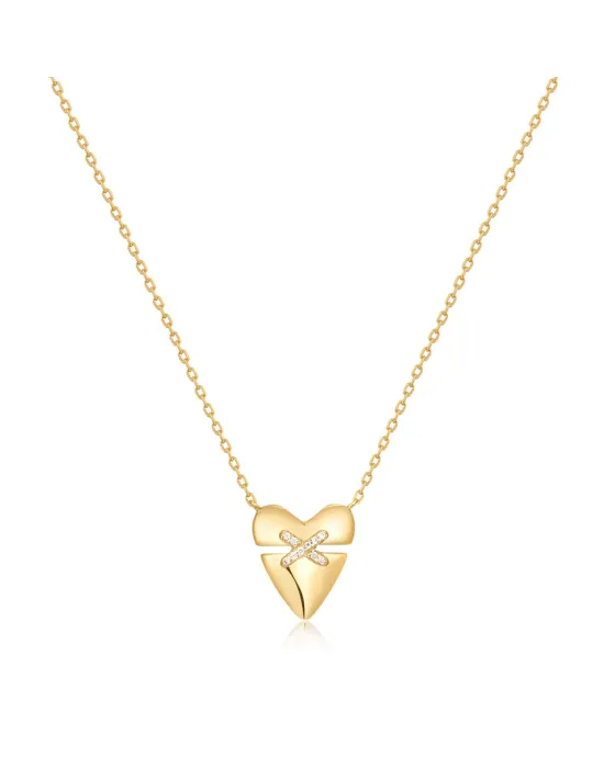 Κολιέ Ania Haie Heart Kiss Pavé Necklace N057-02G