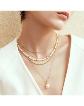 Κολιέ Ania Haie Freshwater Pearl Pendant Necklace N058-02G - 