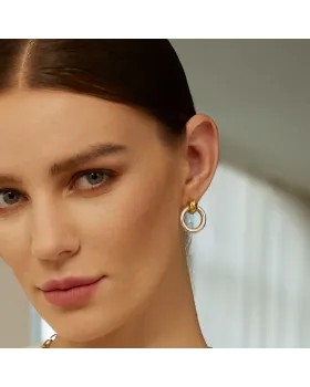 Σκουλαρίκια Ania Haie Two-Tone Hoop Earrings E062-10T - 