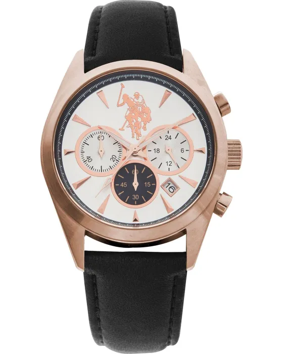 Ανδρικό ρολόι U.S. Polo Assn. Dunkan USP4379RG, Λευκό καντράν, Λουρί από Υφασμάτινο