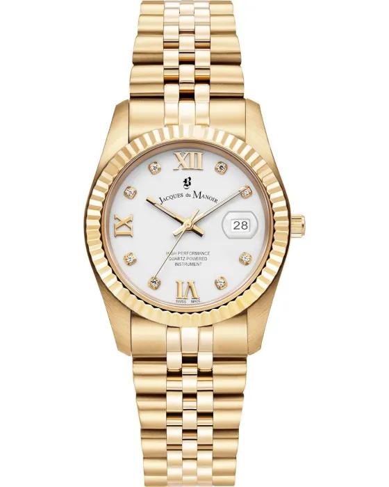 Women's watch Jacques du Manoir Inspiration Roman JWL01306, White dial, Bracelet in Stainless Steel