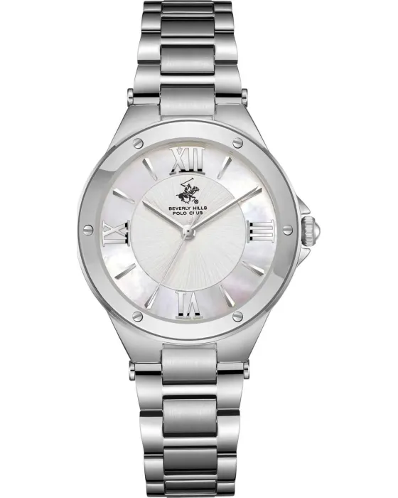 Γυναικείο ρολόι Beverly Hills Polo Club BP3740C.320, Ασημί / Φίλντισι καντράν, Μπρασελέ από Ανοξείδωτο ατσάλι