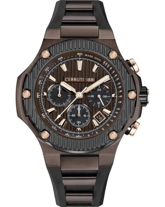 Men's watch Cerruti Lucardo Chronograph CIWGO0050602, Brown dial, Strap in Rubber