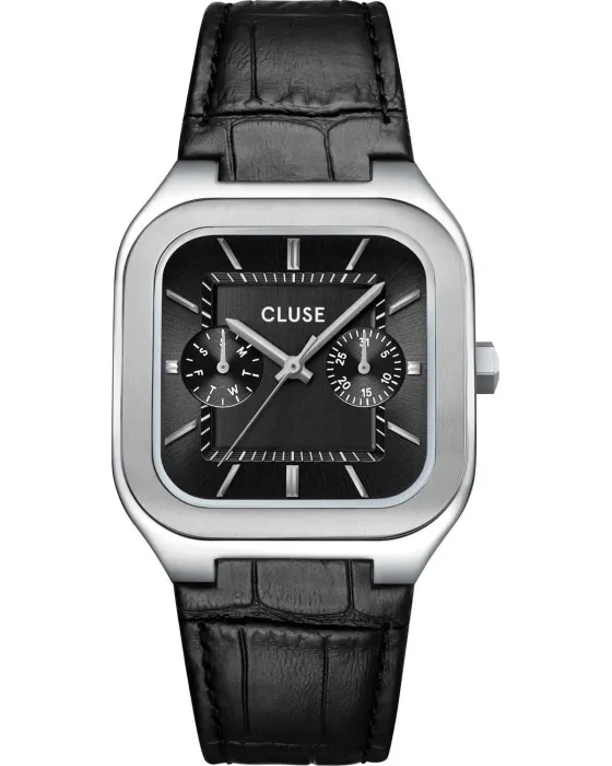 Men's watch Cluse Quadrus CW26203, Black dial, Strap in Leather