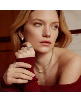 Κολιέ Ania Haie Asymmetric Beaded Circle Necklace N066-03H - 