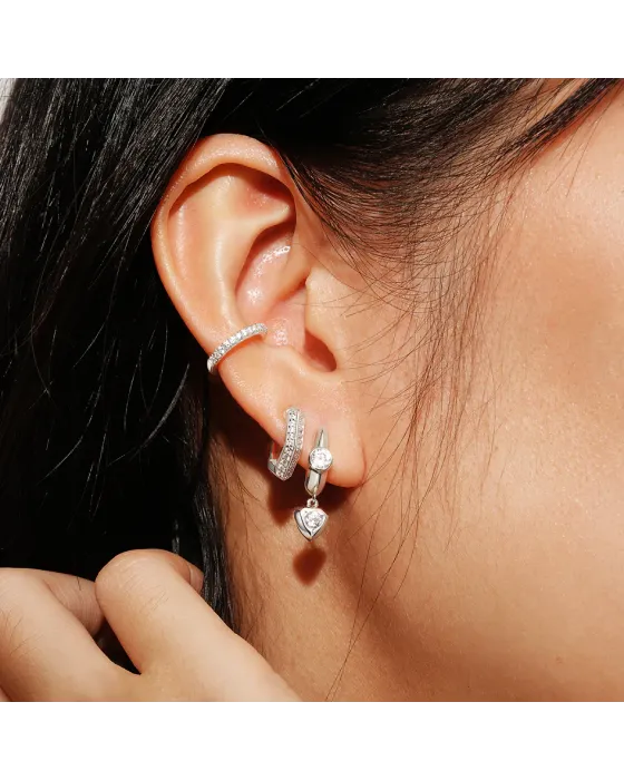 Σκουλαρίκια Ania Haie Sparkling Shield Huggie Hoop Earrings E067-06H - 