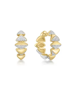 Σκουλαρίκια Ania Haie Two-Tone Sparkling Bold Puffy Spike Hoop Earrings E067-12T