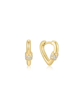 Σκουλαρίκια Ania Haie Mini Heart Clasp Huggie Hoop Earrings E069-04G