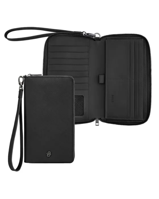 Hugo Boss Double B Saffiano Wallet HLL526A, Leather, Black