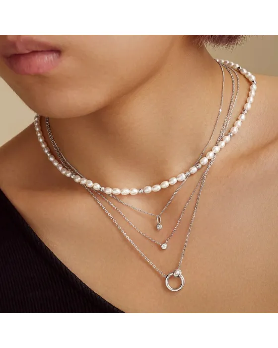 Κολιέ Ania Haie Hoop Freshwater Pearl N058-03H, όψη 2