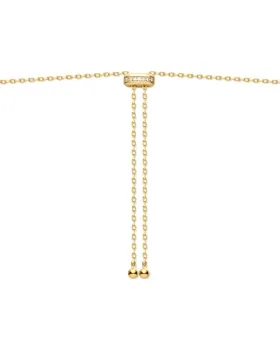 Ania Haie Freshwater Pearl and White Cubic Zirconia Bezel Set Slider Necklace N058-06G, view 2