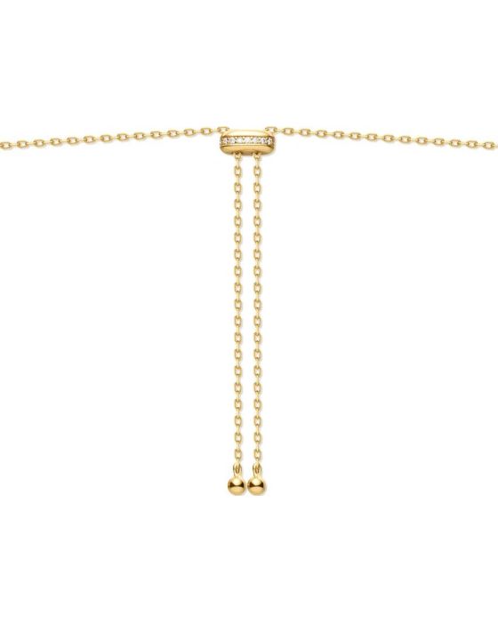 Κολιέ Ania Haie Freshwater Pearl and White Cubic Zirconia Bezel Set Slider Necklace N058-06G - 