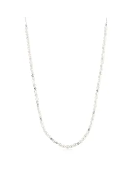 Κολιέ Ania Haie Freshwater Pearl and White Cubic Zirconia Bezel Set Slider Necklace N058-06H
