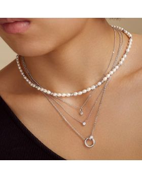 Κολιέ Ania Haie Round Solitaire Cubic Zirconia Necklace N059-01H - 