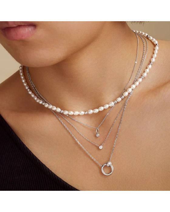 Κολιέ Ania Haie Round Solitaire Cubic Zirconia Necklace N059-01H - 