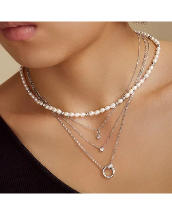 Κολιέ Ania Haie Round Solitaire Cubic Zirconia N059-01H - 