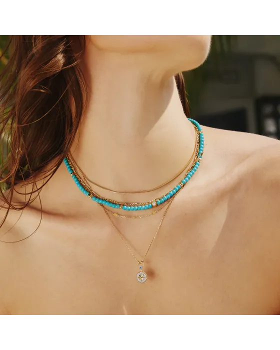 Κολιέ Ania Haie Disc Station Necklace N063-01G - 