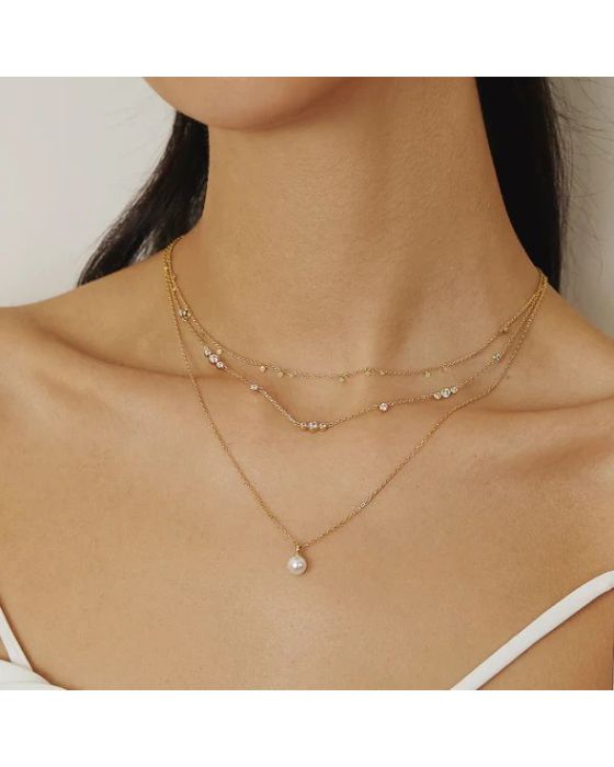 Κολιέ Ania Haie Sparkling Bezel Cubic Zirconia Station Necklace N065-04G - 