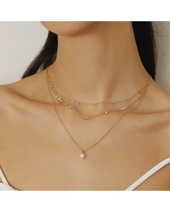 Ania Haie Shell Pearl Drop Pendant Necklace N065-01G, view 2