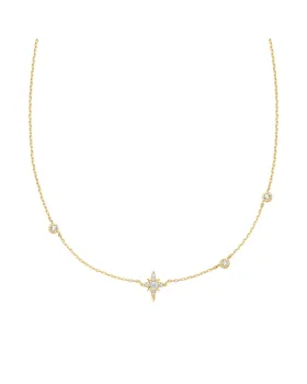 Κολιέ Ania Haie Eight-Pointed Star Cubic Zirconia Station Necklace N065-02G