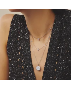 Κολιέ Ania Haie Eight-Pointed Star Cubic Zirconia Station Necklace N065-02H - 