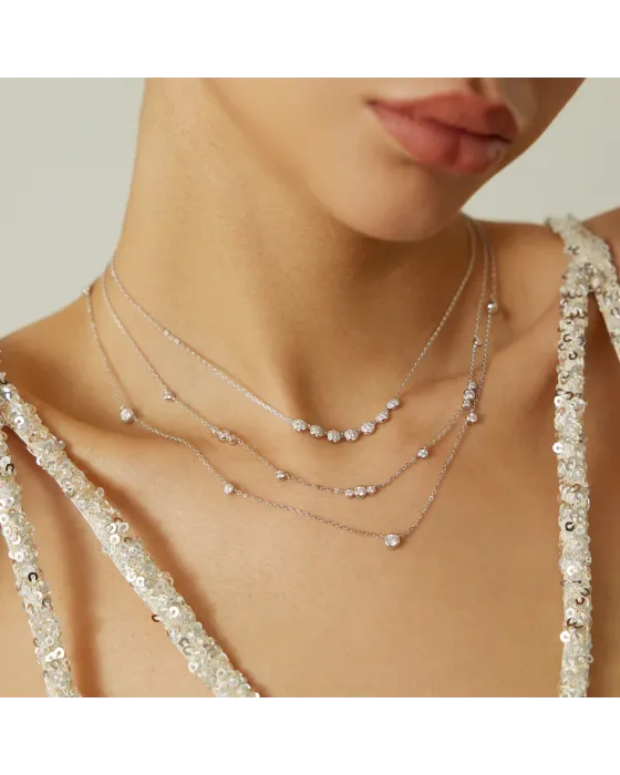 Κολιέ Ania Haie Sparkling Bezel Cubic Zirconia Station Necklace N065-04H - 