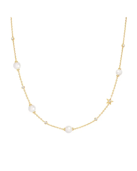Κολιέ Ania Haie Shell Pearl and Star Station Necklace N065-09G