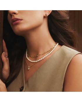 Κολιέ Ania Haie Lobster Clasp Shell Pearl Necklace N069-03G - 