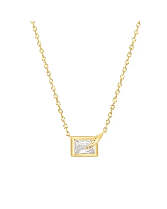 Κολιέ Ania Haie Sparkling Bezel-Set Cube Necklace N069-01G