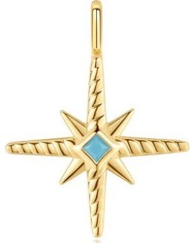 Σύμβολο Ania Haie Gold Turquoise and Cubic Ziconia Star Charm NC060-09G - 