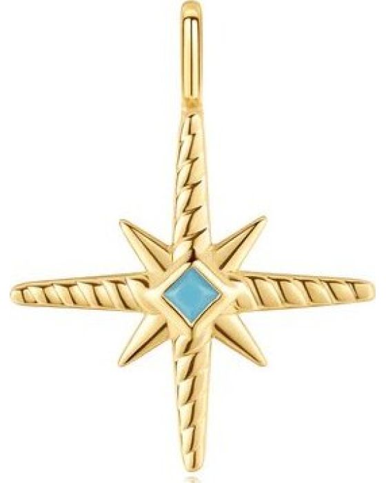 Σύμβολο Ania Haie Gold Turquoise and Cubic Ziconia Star Charm NC060-09G - 