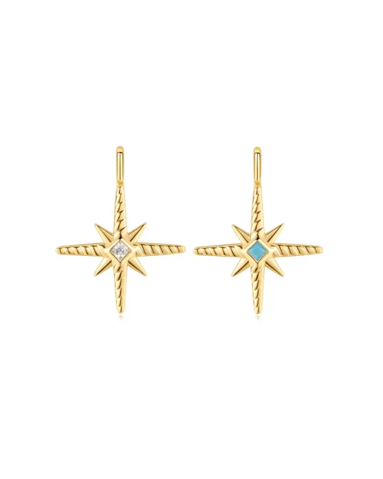 Σύμβολο Ania Haie Gold Turquoise and Cubic Ziconia Star Charm NC060-09G