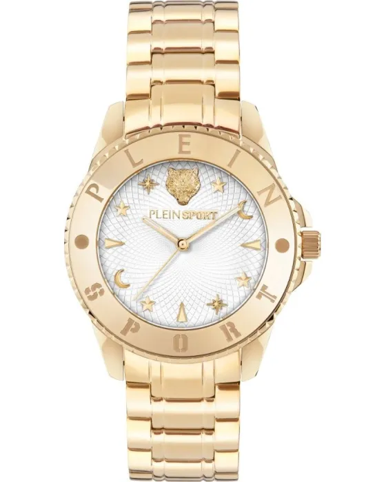 Γυναικείο ρολόι Plein Sport Glam Galaxy PSKBA1725, Λευκό καντράν, Μπρασελέ από Ανοξείδωτο ατσάλι