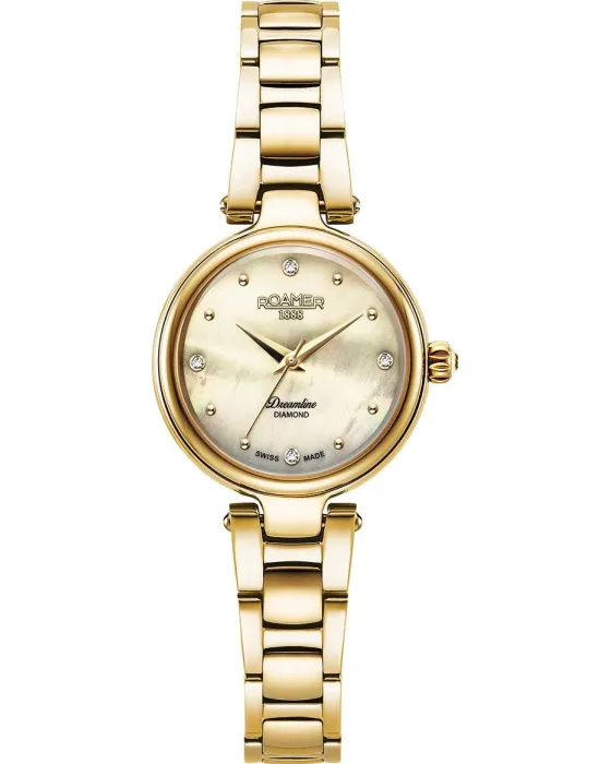 Women's watch Roamer Dreamline Diamond 967847-48-30-50, Gold dial, Bracelet in Stainless Steel