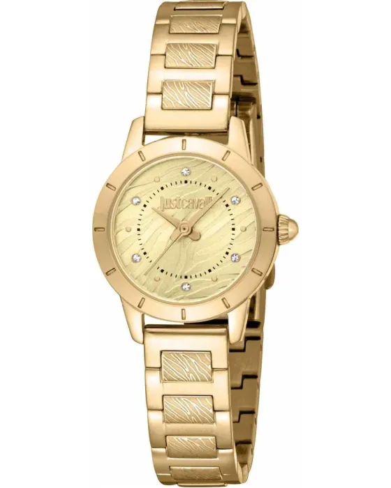 Γυναικείο ρολόι Just Cavalli Splendore JC1L412M0055, Χρυσό καντράν, Μπρασελέ από Ανοξείδωτο ατσάλι