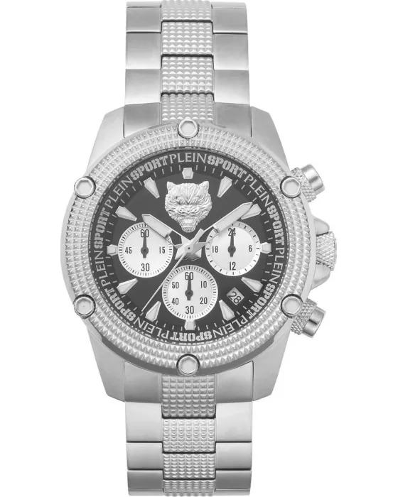 Men's watch Plein Sport Hurricane Chronograph PSDBA0823, Black dial, Bracelet in Stainless Steel