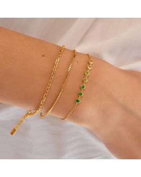 Βραχιόλι Ania Haie Green Bezel B073-04G - 