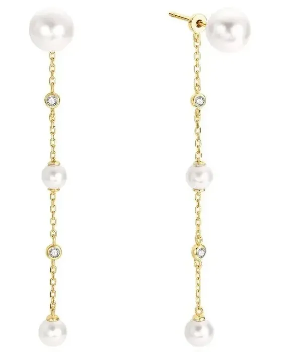 Σκουλαρίκια Ania Haie Cascade Shell Pearl Station Drop E075-11G