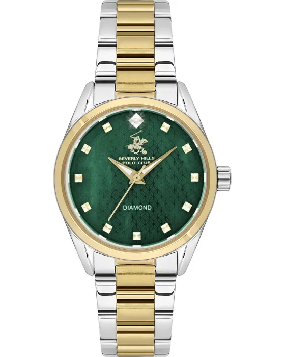 Γυναικείο ρολόι Beverly Hills Polo Club BP3601C.270, Πράσινο καντράν, Μπρασελέ από Ανοξείδωτο ατσάλι
