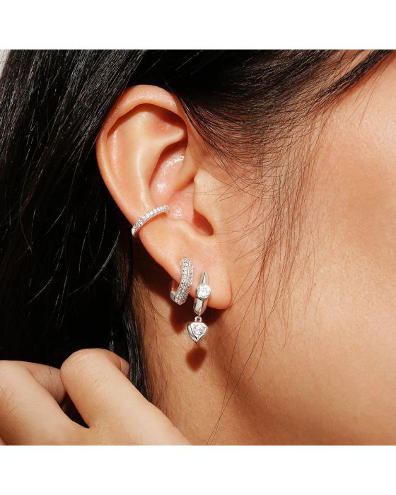 Σκουλαρίκια Ania Haie U-Shaped Shield Drop Huggie Hoop E067-07H - 