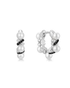 Σκουλαρίκια Ania Haie Braided Shell Pearl Huggie Hoop E069-07T