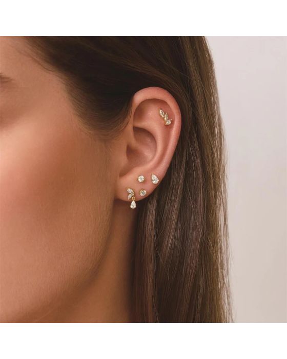 Σκουλαρίκι Ania Haie Triple Marquise Barbell E070-08G - 