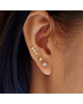 Σκουλαρίκι Ania Haie Heart Barbell E070-02G - 