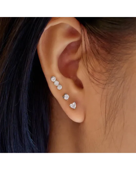 Σκουλαρίκι Ania Haie Heart Barbell E070-02H - 