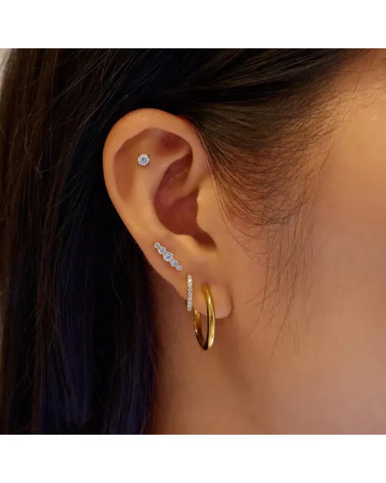 Σκουλαρίκι Ania Haie Heart Barbell E070-03G - 