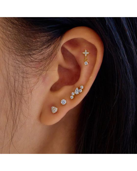 Σκουλαρίκι Ania Haie Heart Barbell E070-10G - 