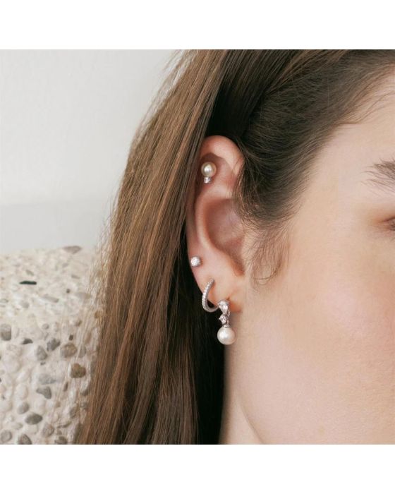 Σκουλαρίκι Ania Haie Pearl with Sparkling Accent Barbell E070-14H - 