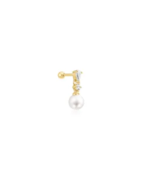 Σκουλαρίκι Ania Haie Pearl Dangling Barbell E070-15G